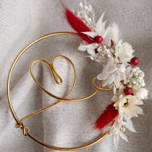 Couronne en fleurs séchées - Mini coeur