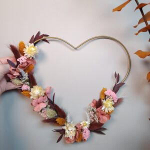 couronne en fleurs séchées - Aube celeste